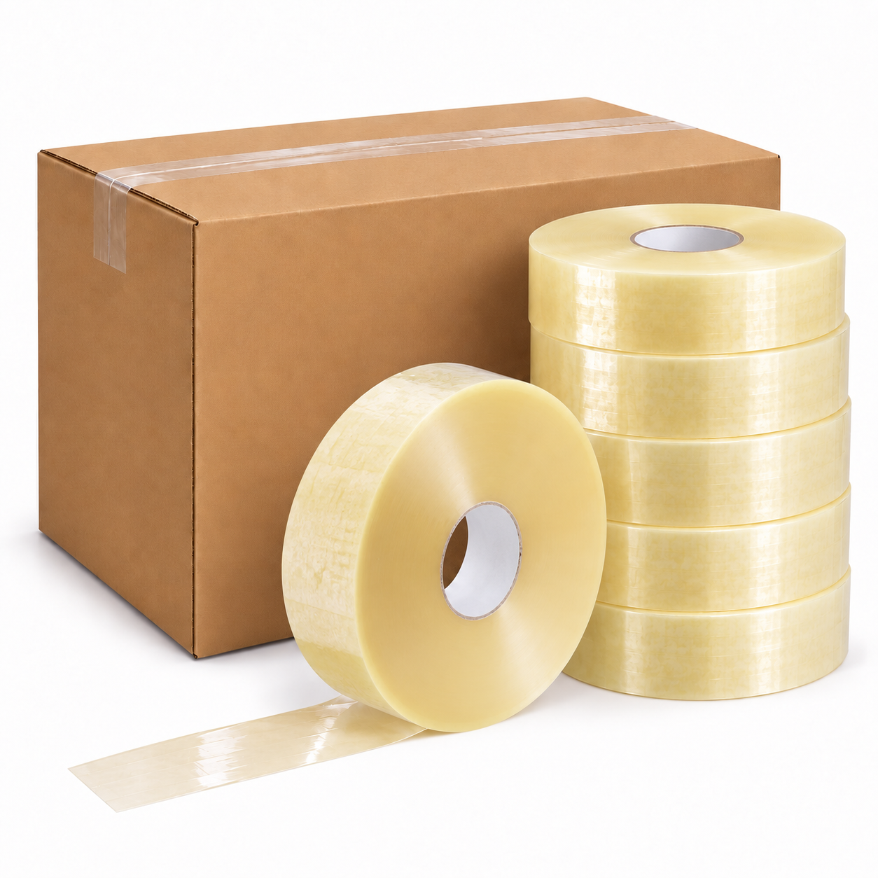 ADHESIF TRANSPARENT HOT MELT 48x1000 28 microns - Carton de 6 bobines